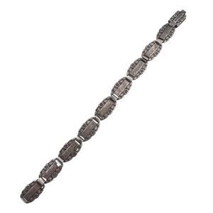Vintage WWII Sterling Silver Bracelet Forget Me Know 10 Panels incl Clasp 6.75"